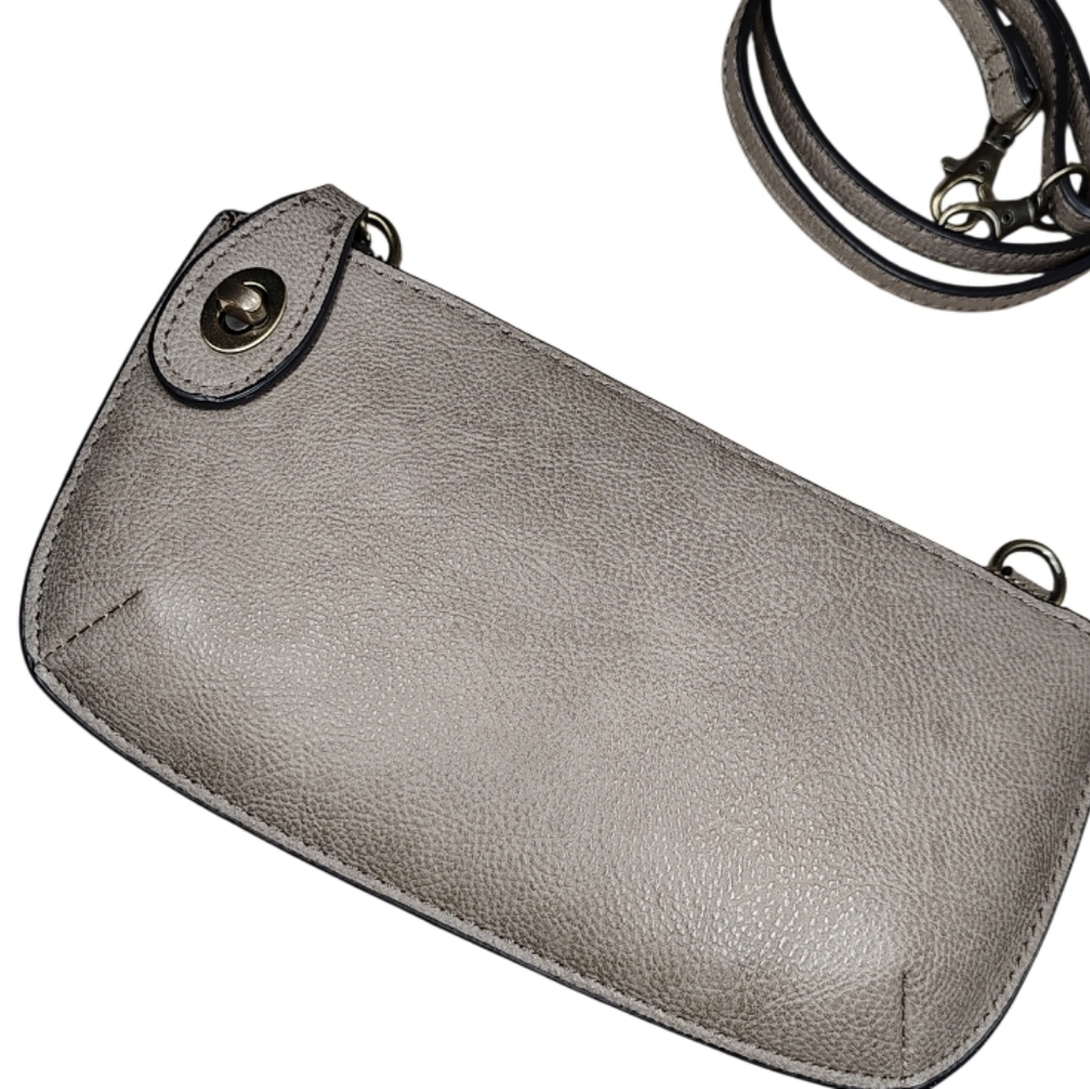 Joy Susan Adjustable Bag Clutch Wallet Crossbody Belt Bag Stone Taupe Color - Picture 6 of 9